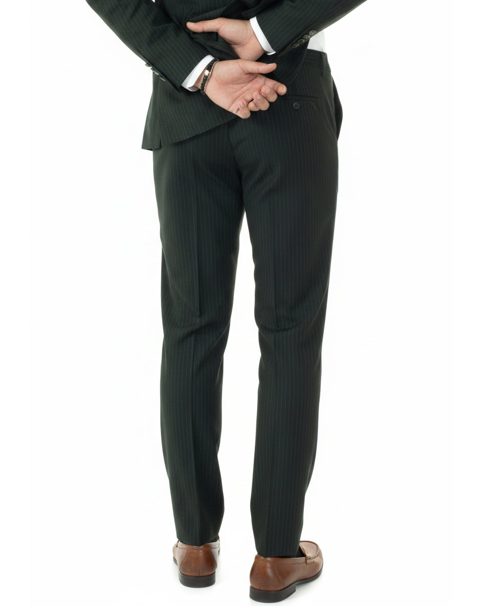 Abito uomo doppiopetto sartoriale rigato giacca pantaloni fantasia gessata verde GIOSAL-AE1278A