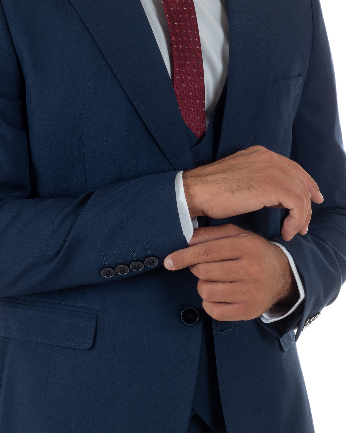 Abito uomo monopetto vestito 3 pezzi completo panciotto blu navy GIOSAL-AE1283A