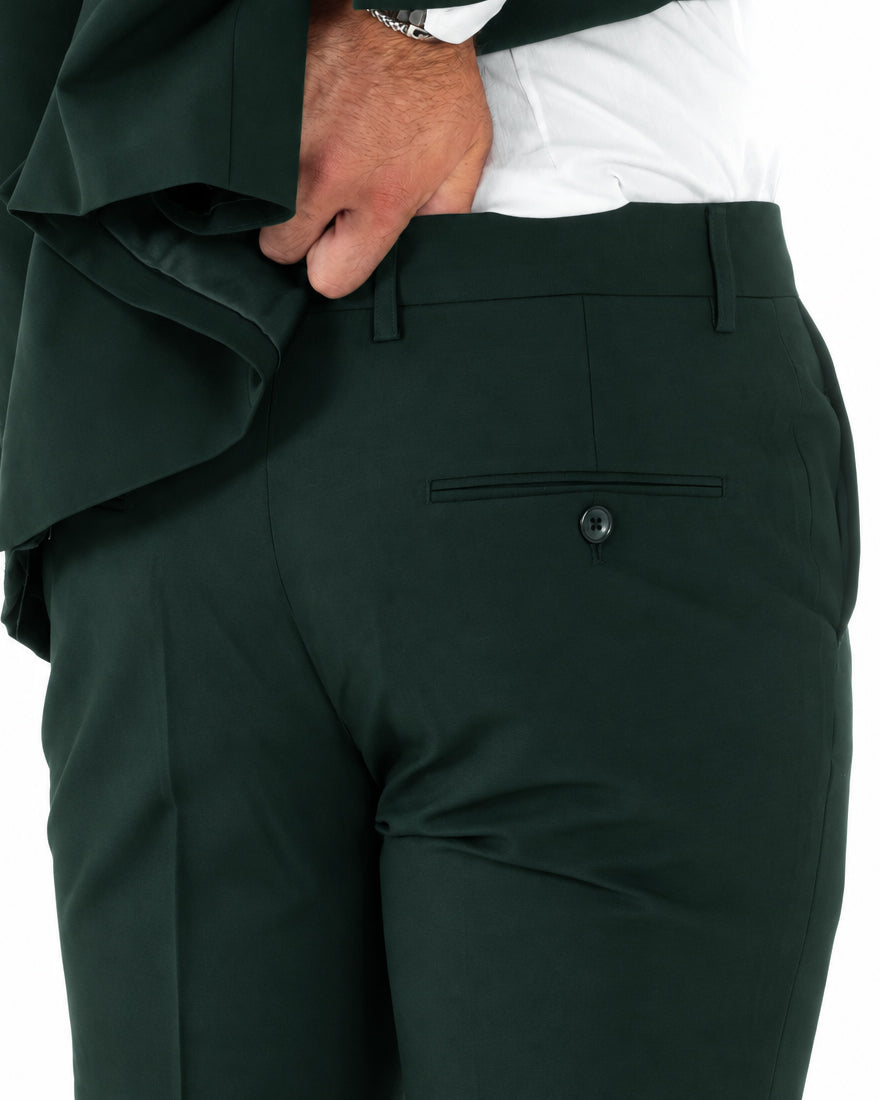 Abito uomo doppiopetto completo giacca pantaloni bottoni metallo verde bottiglia GIOSAL-AE1298A