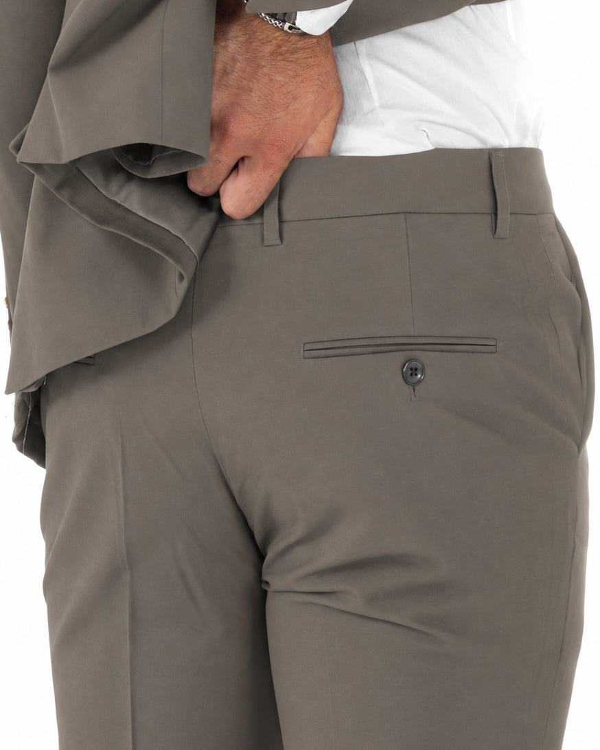 Abito uomo doppiopetto completo giacca pantaloni bottoni metallo fango GIOSAL-AE1299A