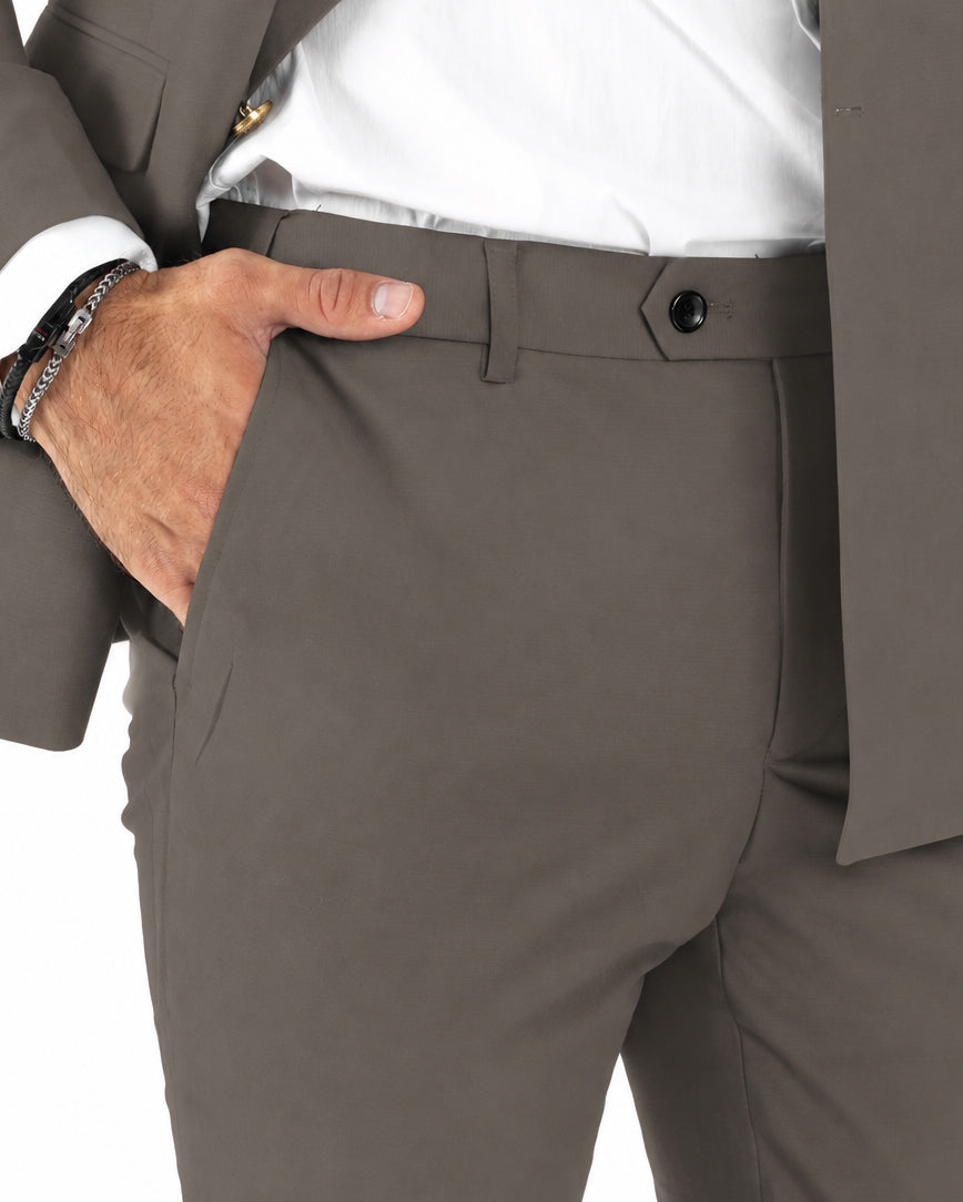 Abito uomo doppiopetto completo giacca pantaloni bottoni metallo fango GIOSAL-AE1299A
