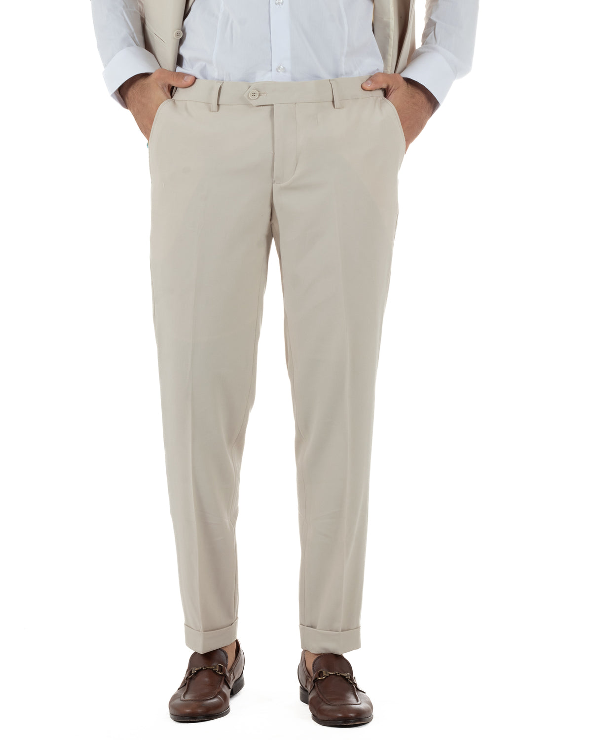 Abito uomo monopetto vestito 3 pezzi completo panciotto panna GIOSAL-AE1303A