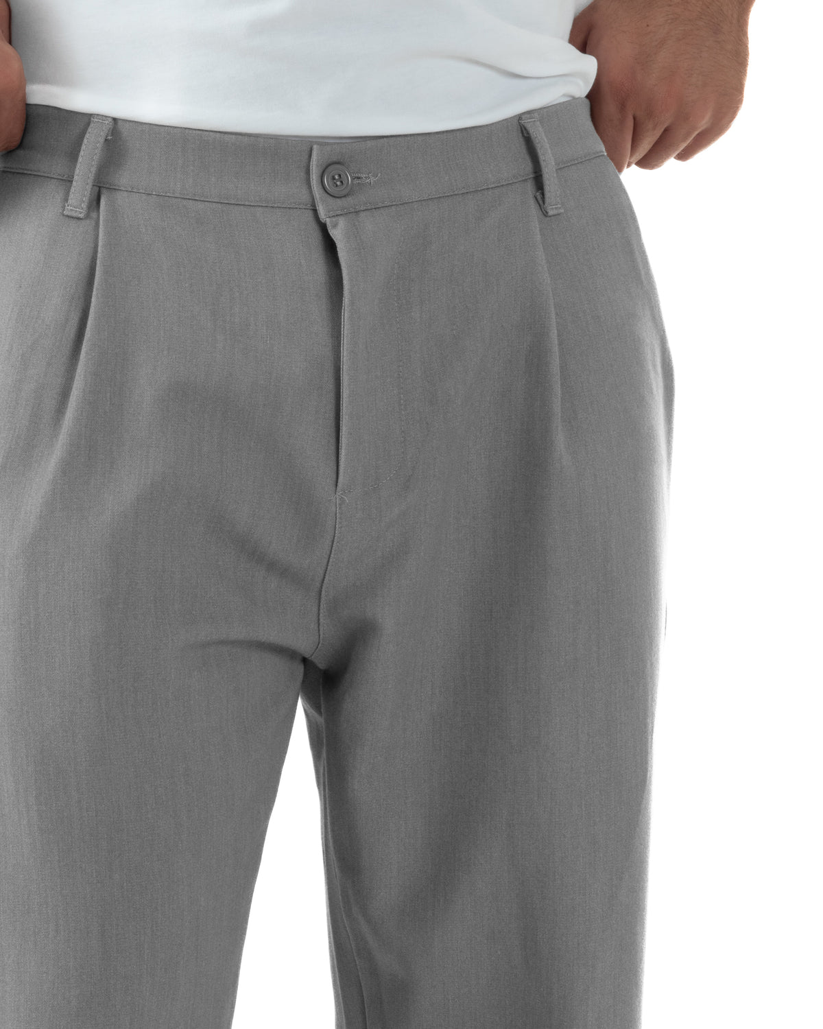 Abito Uomo Doppiopetto Viscosa Pantaloni Baggy Grigio AE1304A