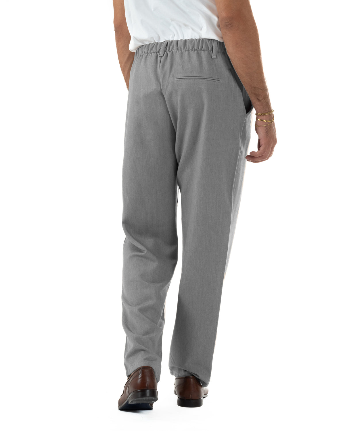 Abito Uomo Doppiopetto Viscosa Pantaloni Baggy Grigio AE1304A