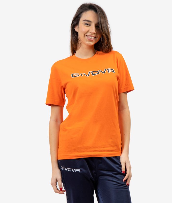 T-SHIRT SPOT GIVOVA ARANCIO FLUO Cotone Unisex Maglia Mezze Maniche Sportiva Da Ginnastica GIOSAL