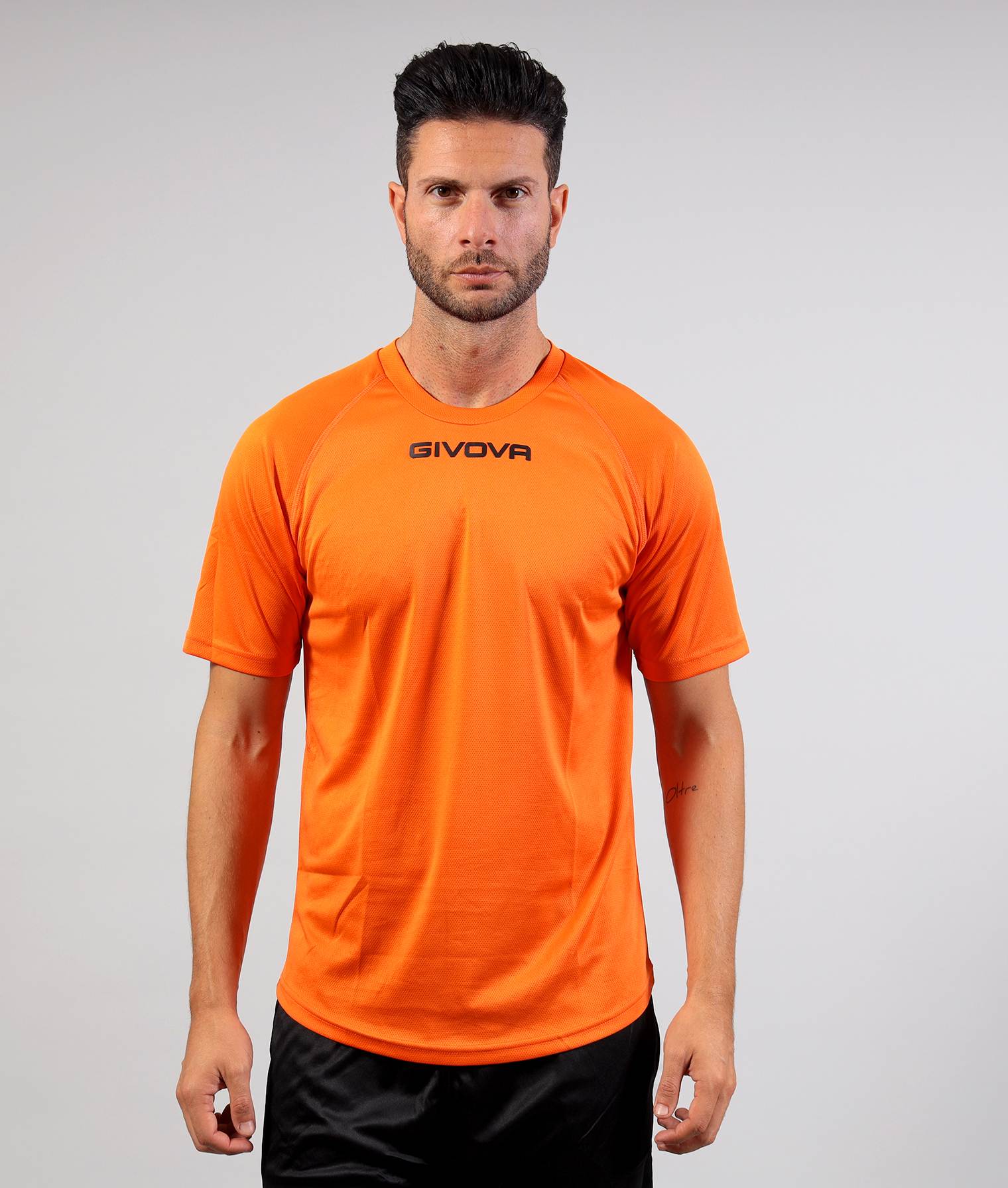 T-shirt GIVOVA ONE MICROFORATA ARANCIO Mesh Unisex Maglia Sportiva Comoda Tinta Unita GIOSAL