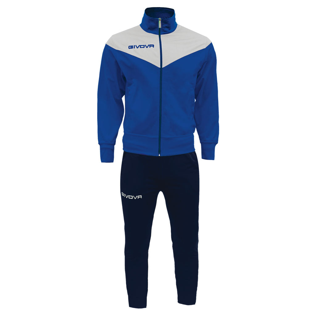 Tuta GIVOVA VENEZIA AZZURRO BLU Triacetato Set Unisex Sportivo Felpa Con Zip Pantaloni Tracksuit Da Ginnastica GIOSAL