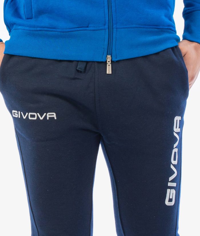 Tuta GIVOVA KING AZZURRO BLU Felpa Set Unisex Sportivo Bicolore Felpa Con Zip Con Capuccio Pantaloni Da Ginnastica Tracksuit GIOSAL