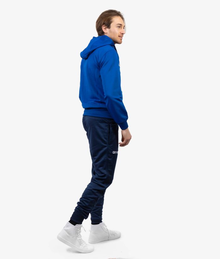 Tuta GIVOVA KING 4 SEASON AZZURRO BLU Set Unisex Sportivo Felpa Con Zip Con Capuccio Pantaloni Da Ginnastica Tracksuit GIOSAL