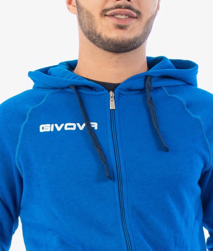 Tuta GIVOVA KING AZZURRO BLU Felpa Set Unisex Sportivo Bicolore Felpa Con Zip Con Capuccio Pantaloni Da Ginnastica Tracksuit GIOSAL