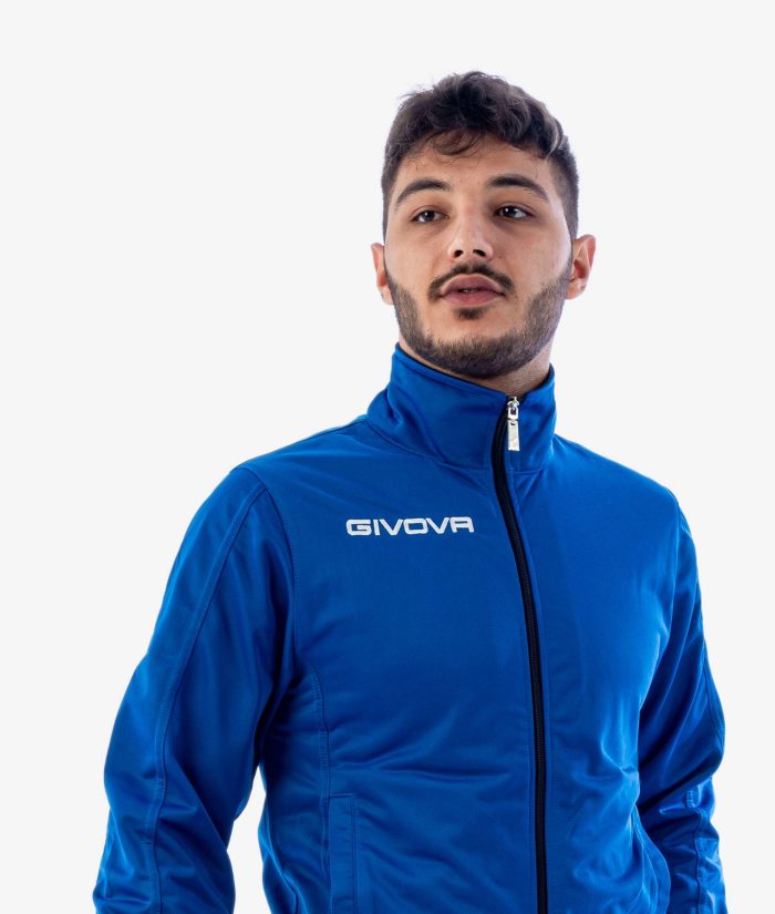 Tuta GIVOVA TORINO AZZURRO BLU Triacetato Set Unisex Sportivo Da Ginnastica Felpa Con Zip Pantaloni Tracksuit Bicolore GIOSAL