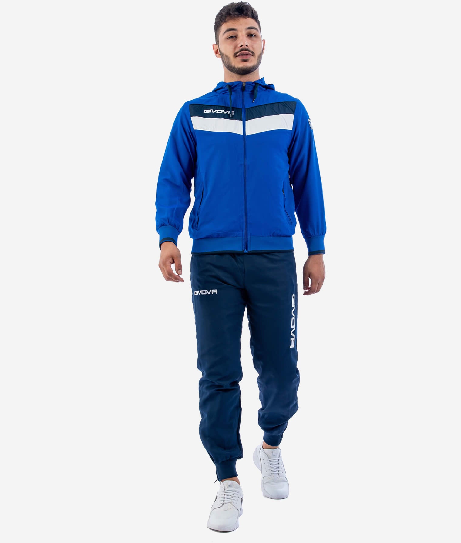 Tuta GIVOVA MATADOR AZZURRO BLU Triacetato Set Unisex Sportivo Felpa Con Zip Pantaloni Tracksuit Freetime Ginnastica GIOSAL