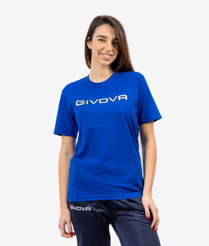 T-SHIRT SPOT GIVOVA AZZURRO Cotone Unisex Maglia Mezze Maniche Sportiva Da Ginnastica GIOSAL