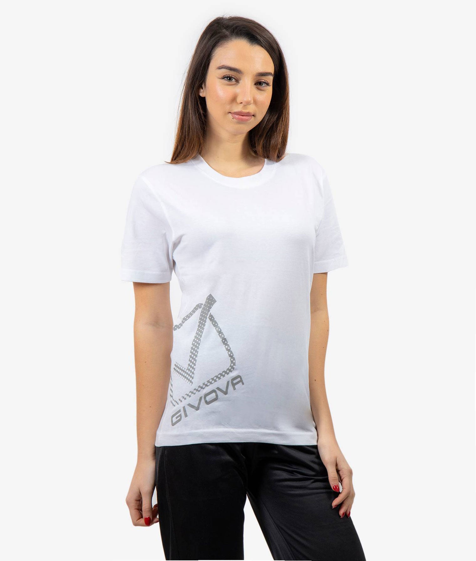 T-SHIRT REFLECTIVE GIVOVA BIANCO Cotone Unisex Maglia Girocollo Mezze Maniche Con Stampa Sportiva GIOSAL