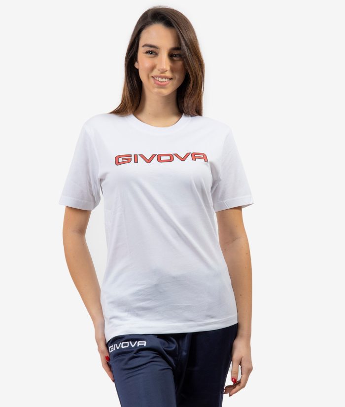 T-SHIRT SPOT GIVOVA BIANCO Cotone Unisex Maglia Mezze Maniche Sportiva Da Ginnastica GIOSAL