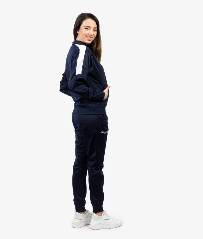 Tuta GIVOVA REVOLUTION BLU BIANCO Triacetato Set Unisex Sportivo Felpa Con Zip Pantaloni Tracksuit Da Ginnastica GIOSAL