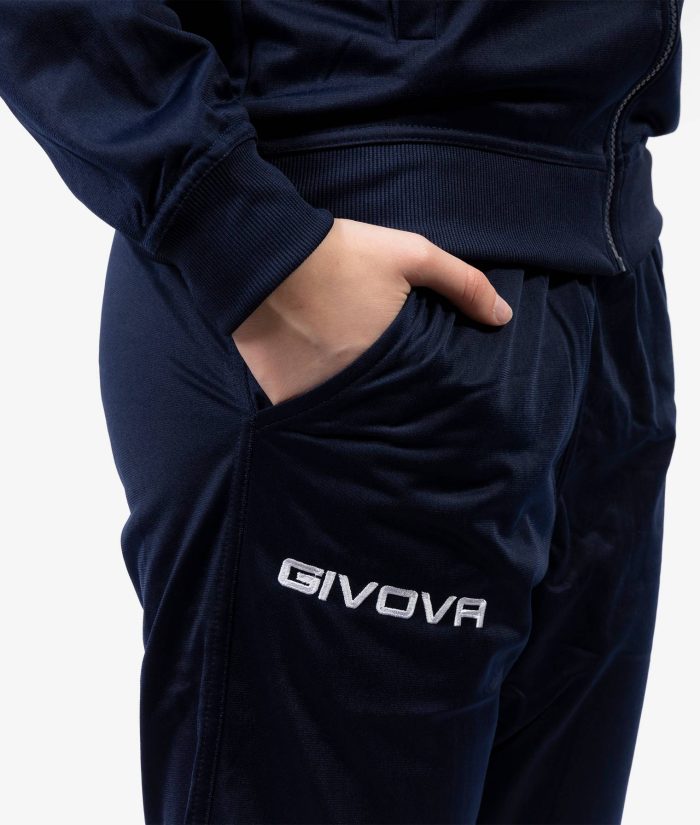 Tuta GIVOVA REVOLUTION BLU BIANCO Triacetato Set Unisex Sportivo Felpa Con Zip Pantaloni Tracksuit Da Ginnastica GIOSAL