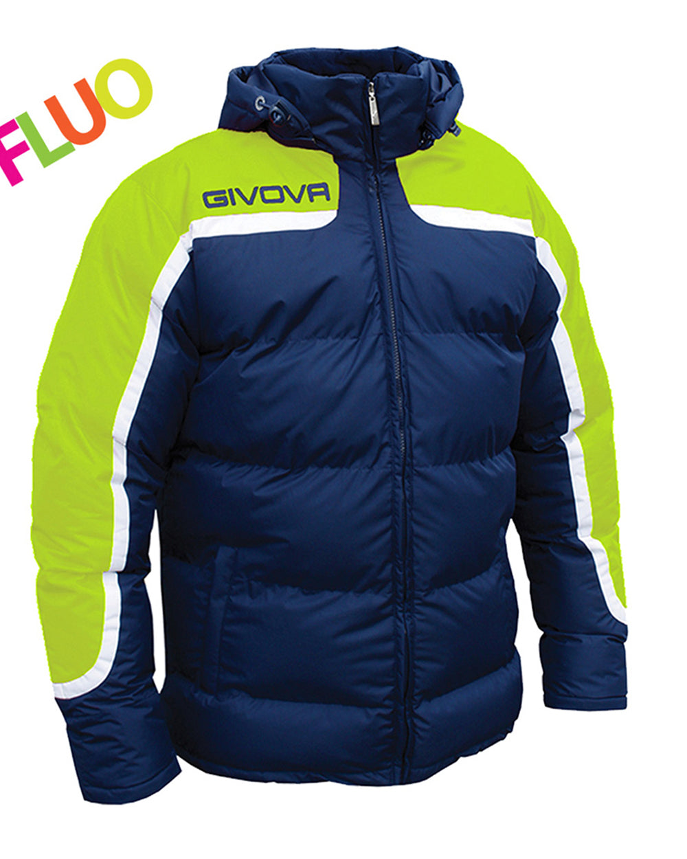 Giubbotto Uomo GIVOVA Sport Antartide Caldo Casual Bicolore Blu Giallo Fluo GIOSAL