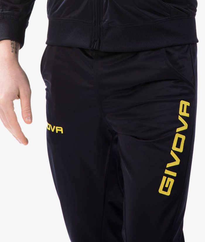 Tuta GIVOVA VISA BLU GIALLO Triacetato Set Unisex Sportivo Da Ginnastica Felpa Con Zip Pantaloni Tracksuit GIOSAL