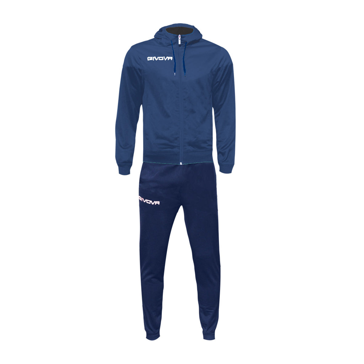 Tuta GIVOVA MILANO BLU TURCHESE Triacetato Set Unisex Sportivo Felpa Con Zip Pantaloni Tracksuit Da Ginnastica Freetime Casual Sport GIOSAL