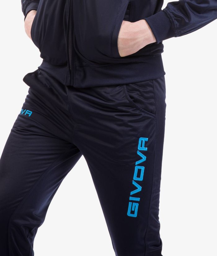 Tuta GIVOVA VISA BLU TURCHESE Triacetato Set Unisex Sportivo Da Ginnastica Felpa Con Zip Pantaloni Tracksuit GIOSAL