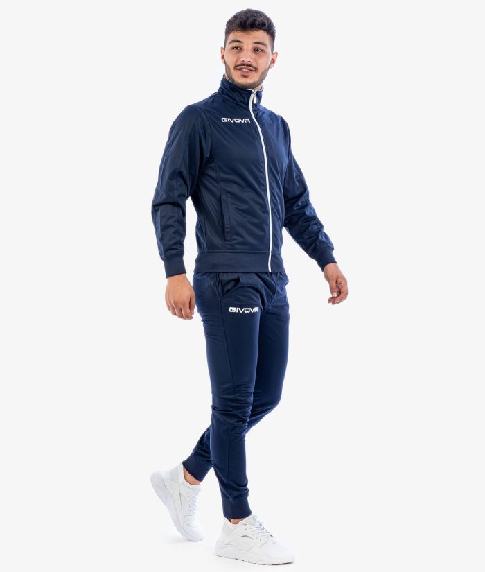 Tuta GIVOVA TORINO BLU BIANCO Triacetato Set Unisex Sportivo Da Ginnastica Felpa Con Zip Pantaloni Tracksuit GIOSAL