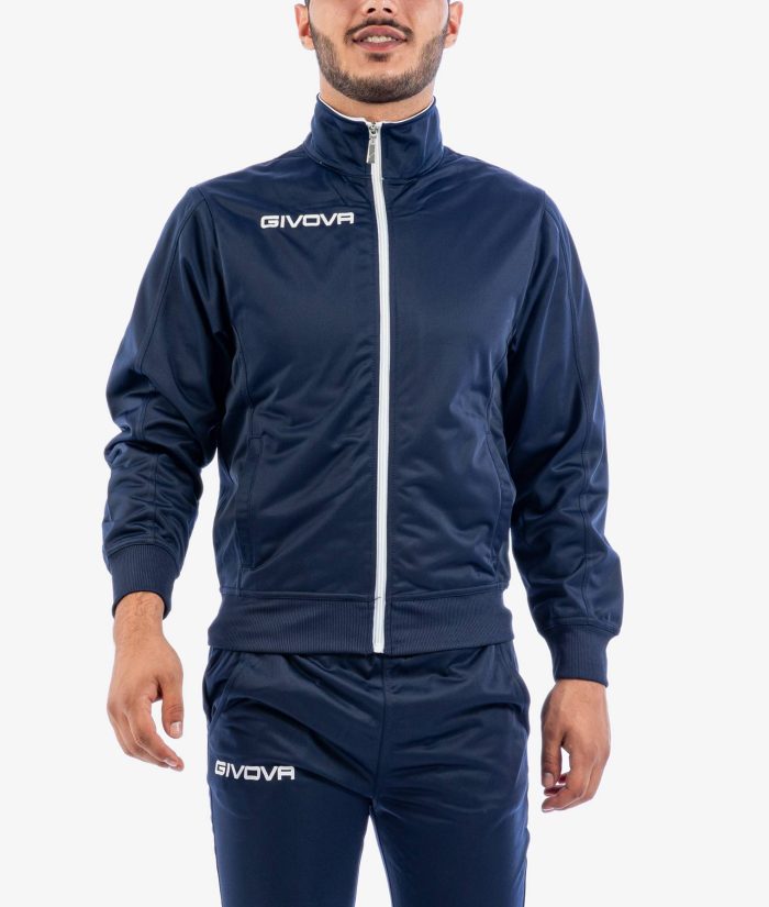 Tuta GIVOVA TORINO BLU BIANCO Triacetato Set Unisex Sportivo Da Ginnastica Felpa Con Zip Pantaloni Tracksuit GIOSAL