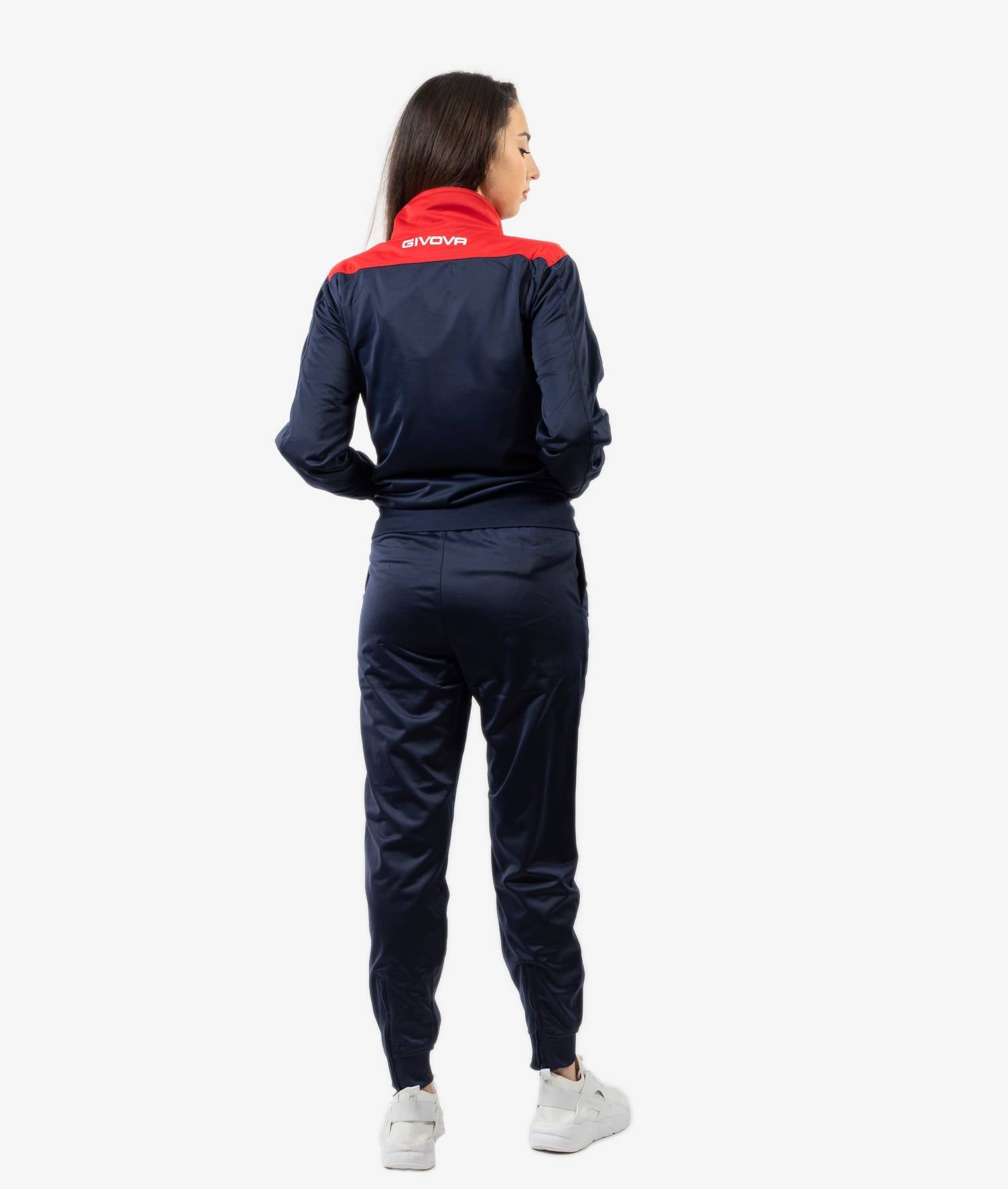 Tuta GIVOVA CAMPO BLU ROSSO Triacetato Set Unisex Sportivo Felpa Con Zip Pantaloni Tracksuit Da Ginnastica GIOSAL