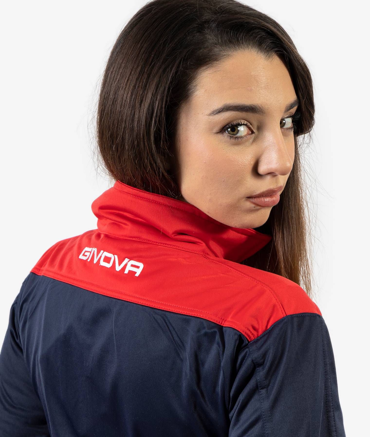 Tuta GIVOVA CAMPO BLU ROSSO Triacetato Set Unisex Sportivo Felpa Con Zip Pantaloni Tracksuit Da Ginnastica GIOSAL