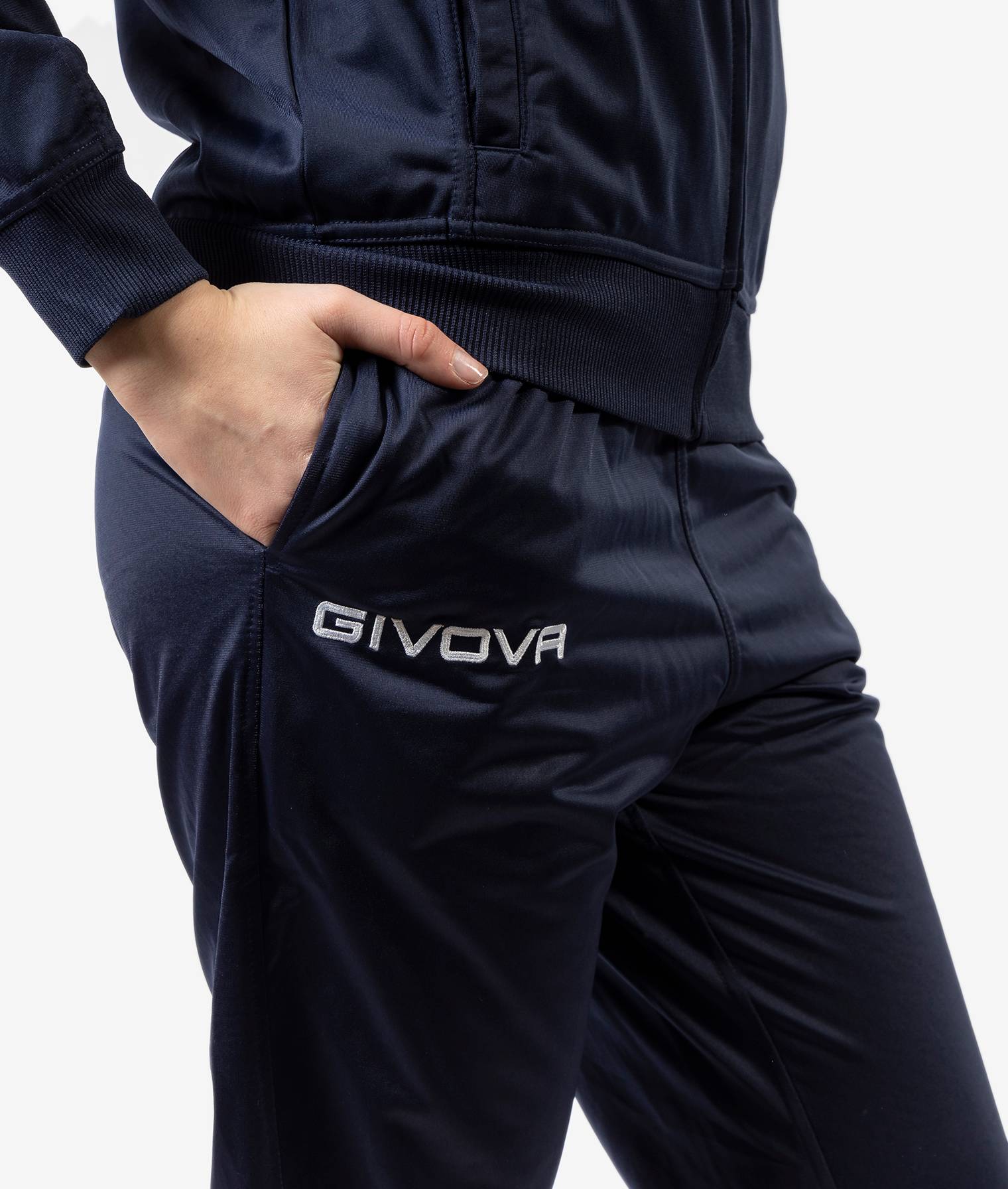 Tuta GIVOVA CAMPO BLU ROSSO Triacetato Set Unisex Sportivo Felpa Con Zip Pantaloni Tracksuit Da Ginnastica GIOSAL