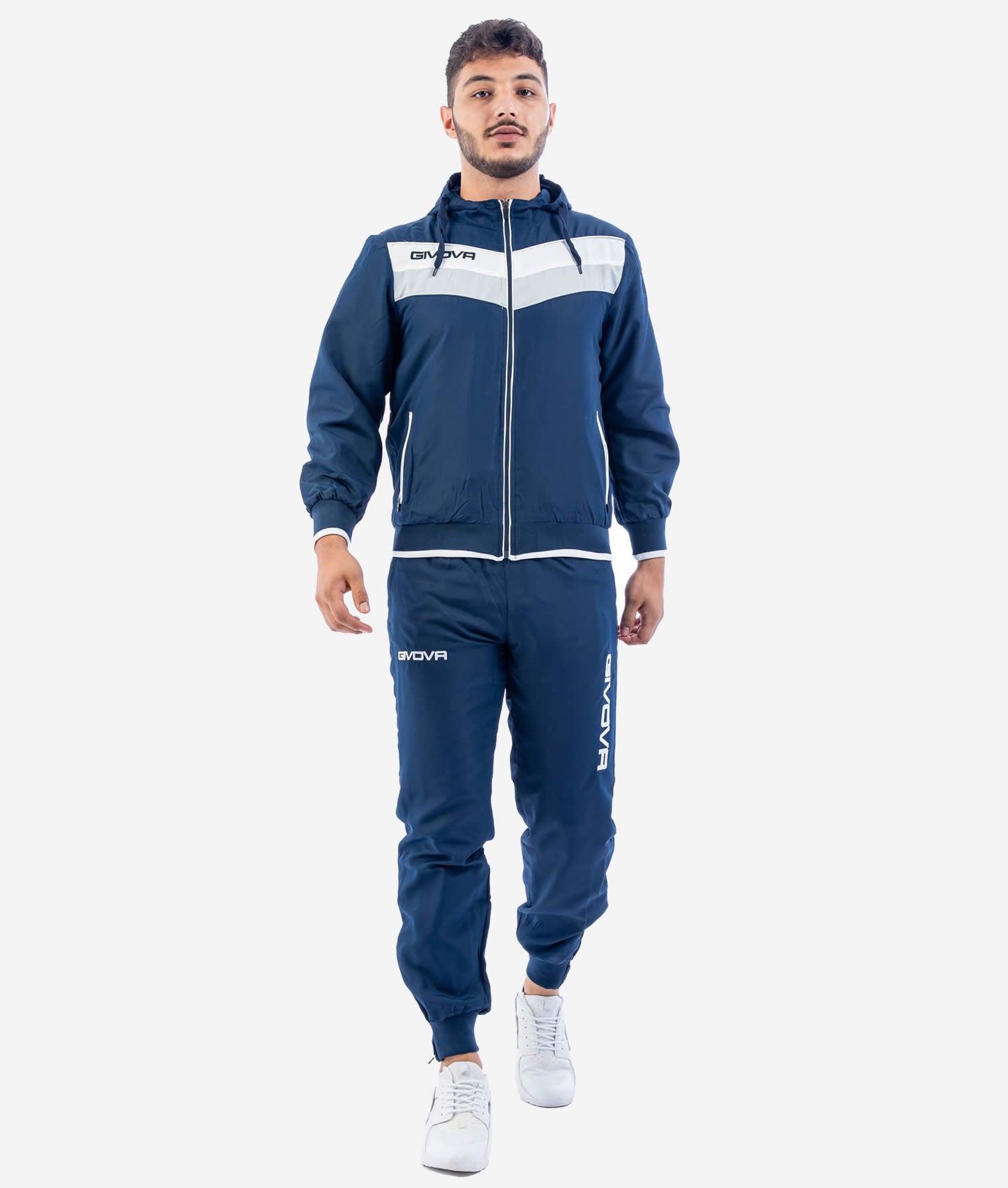 Tuta GIVOVA MATADOR BLU Triacetato Set Unisex Sportivo Felpa Con Zip Pantaloni Tracksuit Freetime Ginnastica GIOSAL