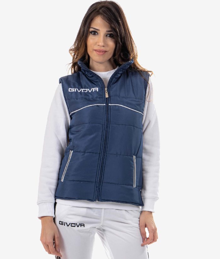 Giubbotto GIVOVA SMANICATO COLD BLU Unisex Giubbino Con Collo Imbottito Caldo Giacca Sportiva GIOSAL