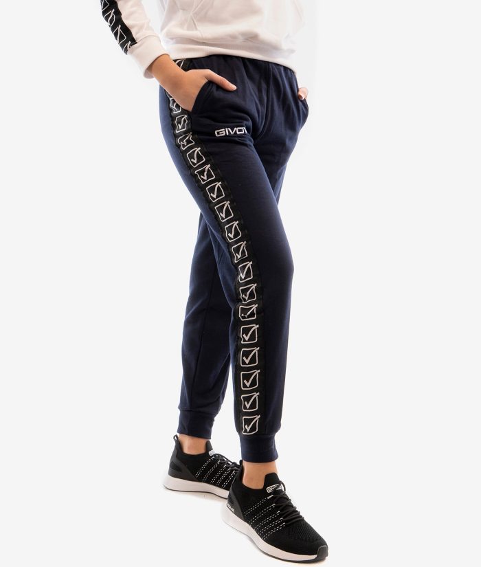 PANTALONE TERRY BAND GIVOVA BLU Unisex Felpa Jogger Con Coulisse Pantatuta Sportivo Con Tasche Laterali Da Ginnastica GIOSAL