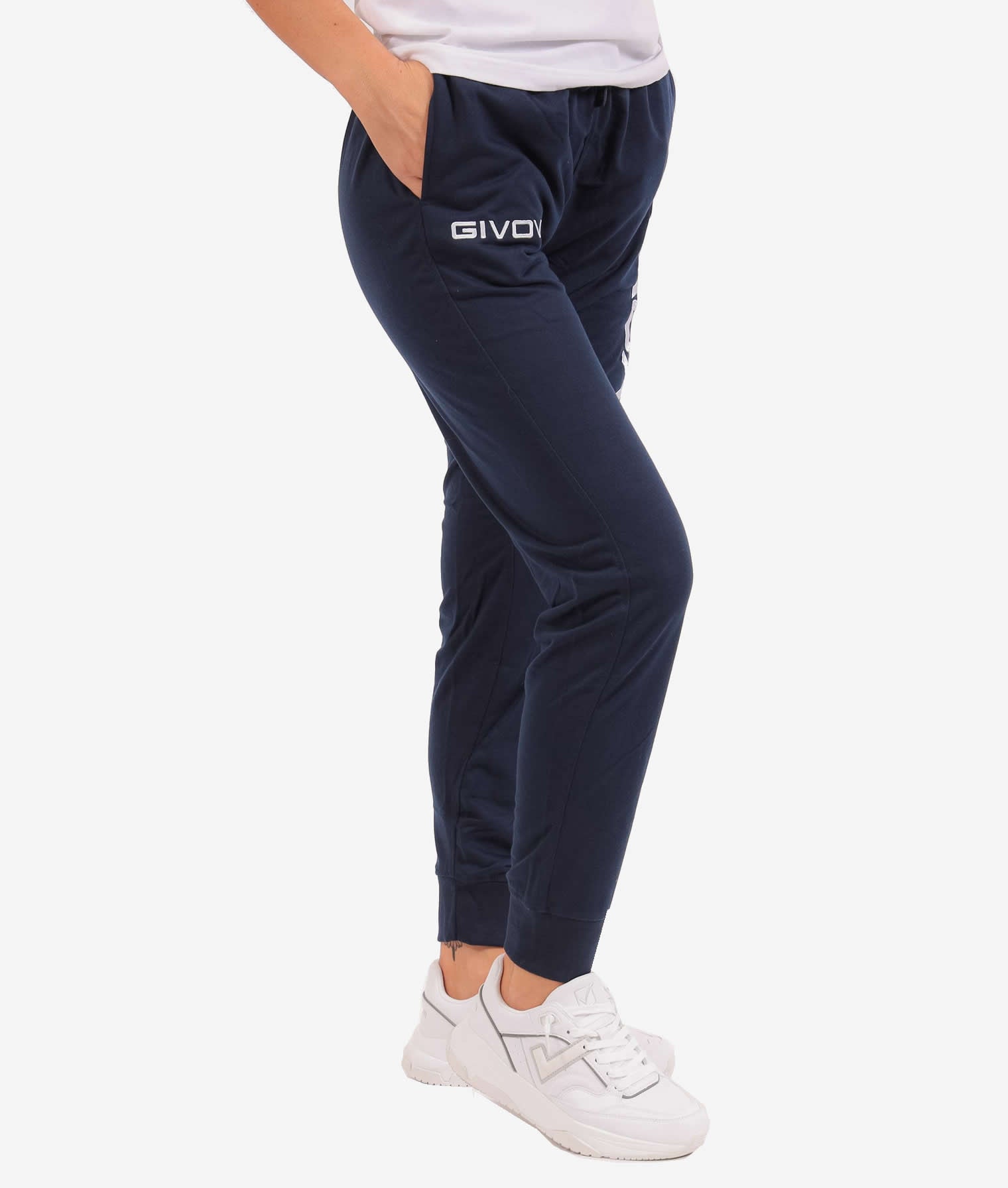 PANTA COTONE GIVOVA BLU Unisex Jogger Sportivo Con Tasche America Pantatuta Con Laccio Tinta Unita Da Ginnastica GIOSAL