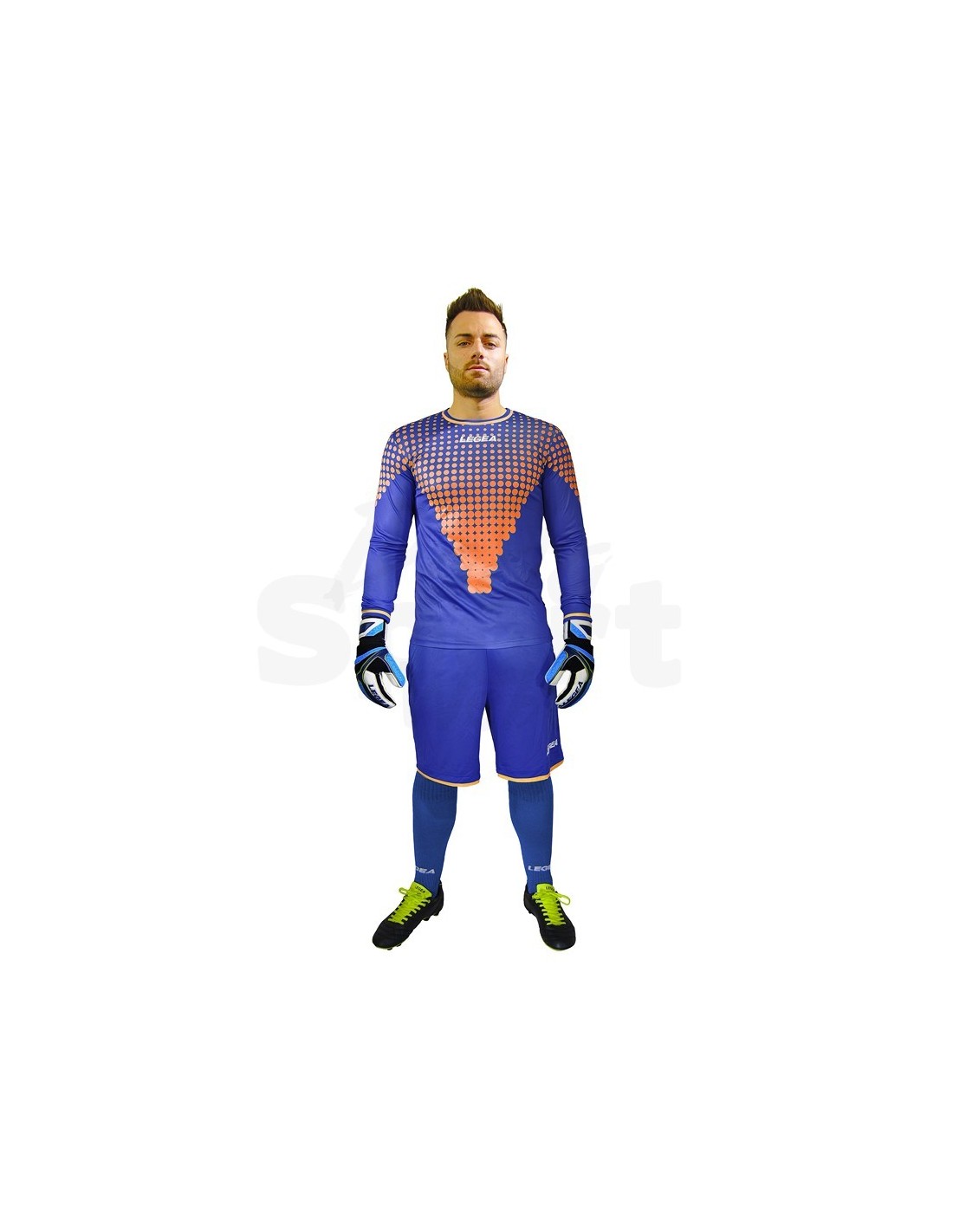 Completo LEGEA Kit Portiere Allianz Bicolore Blu Arancio Casual Freetime Manica Lunga Sport GIOSAL