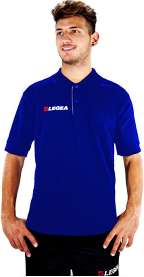 Polo Uomo LEGEA Oriente Casual Tinta Unita Manica Corta Colletto Freetime Sport Unisex Blu Royal GIOSAL-POLORIENTE