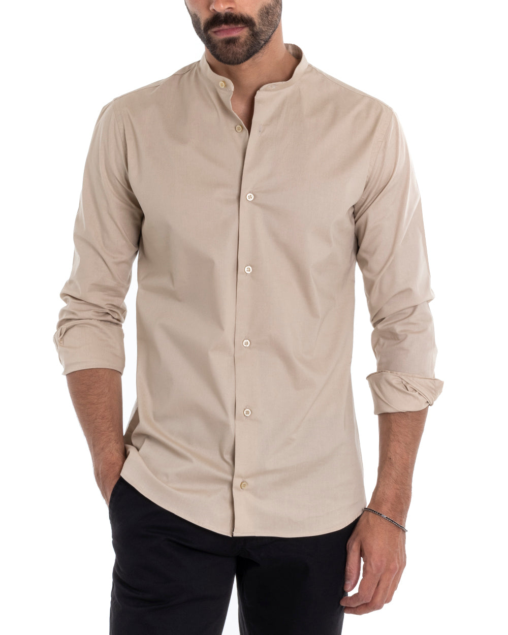 Camicia collo hot sale alto uomo