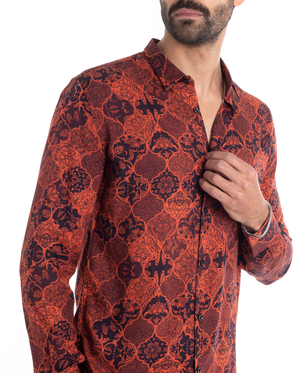Men's Shirt With Collar Long Sleeve Regular Fit Soft Comfortable Viscose GIOSAL-C2439A