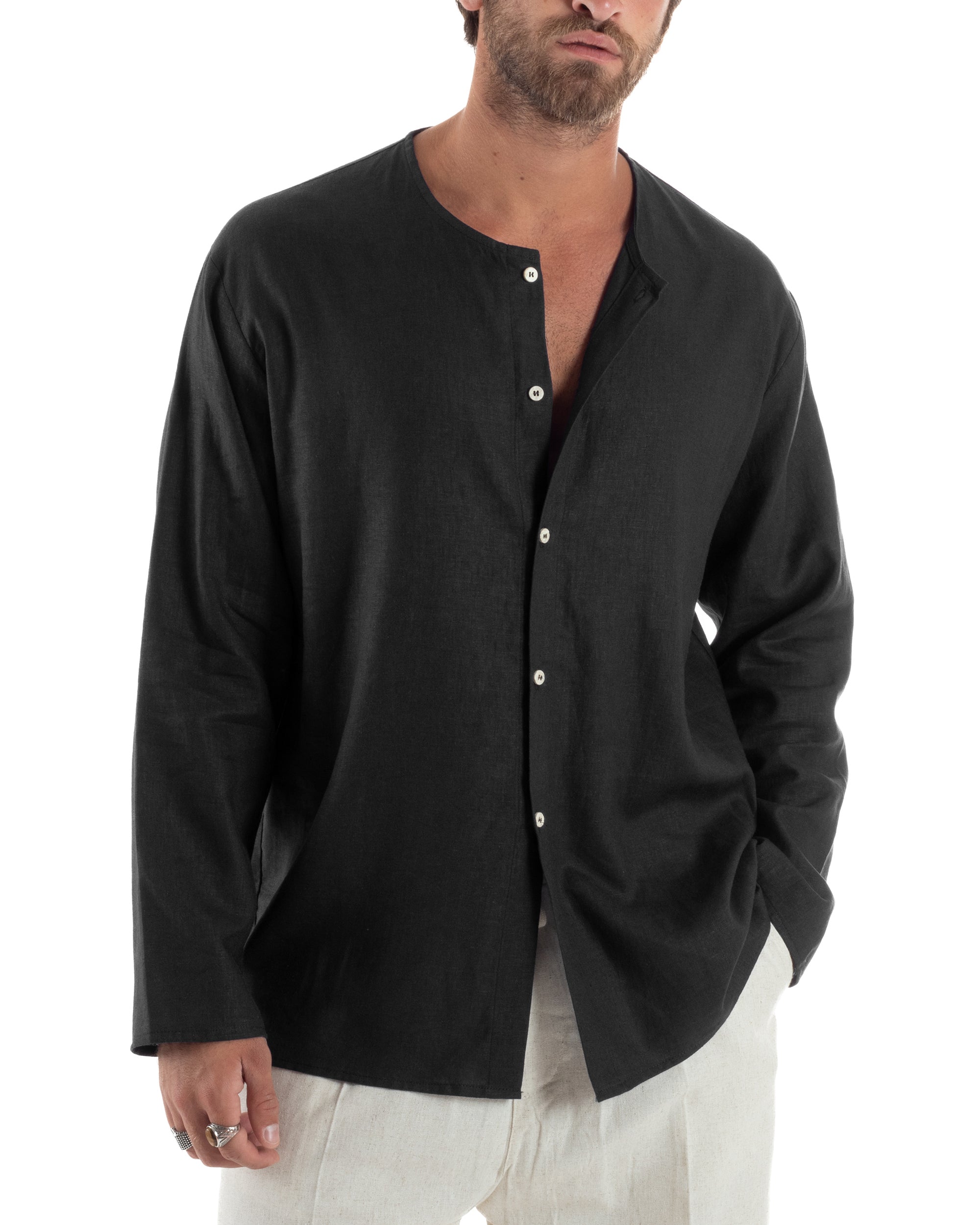 Inorin Camicia da ragazzo in lino con bottoni Henley a maniche lunghe, in cotone leggero, con una tasca, Verde menta, 9-10 Anni Inorin Camicia da ragazzo in lino con bottoni Henley a maniche lunghe, in cotone leggero, con una tasca, Verde menta, 9-10 Anni