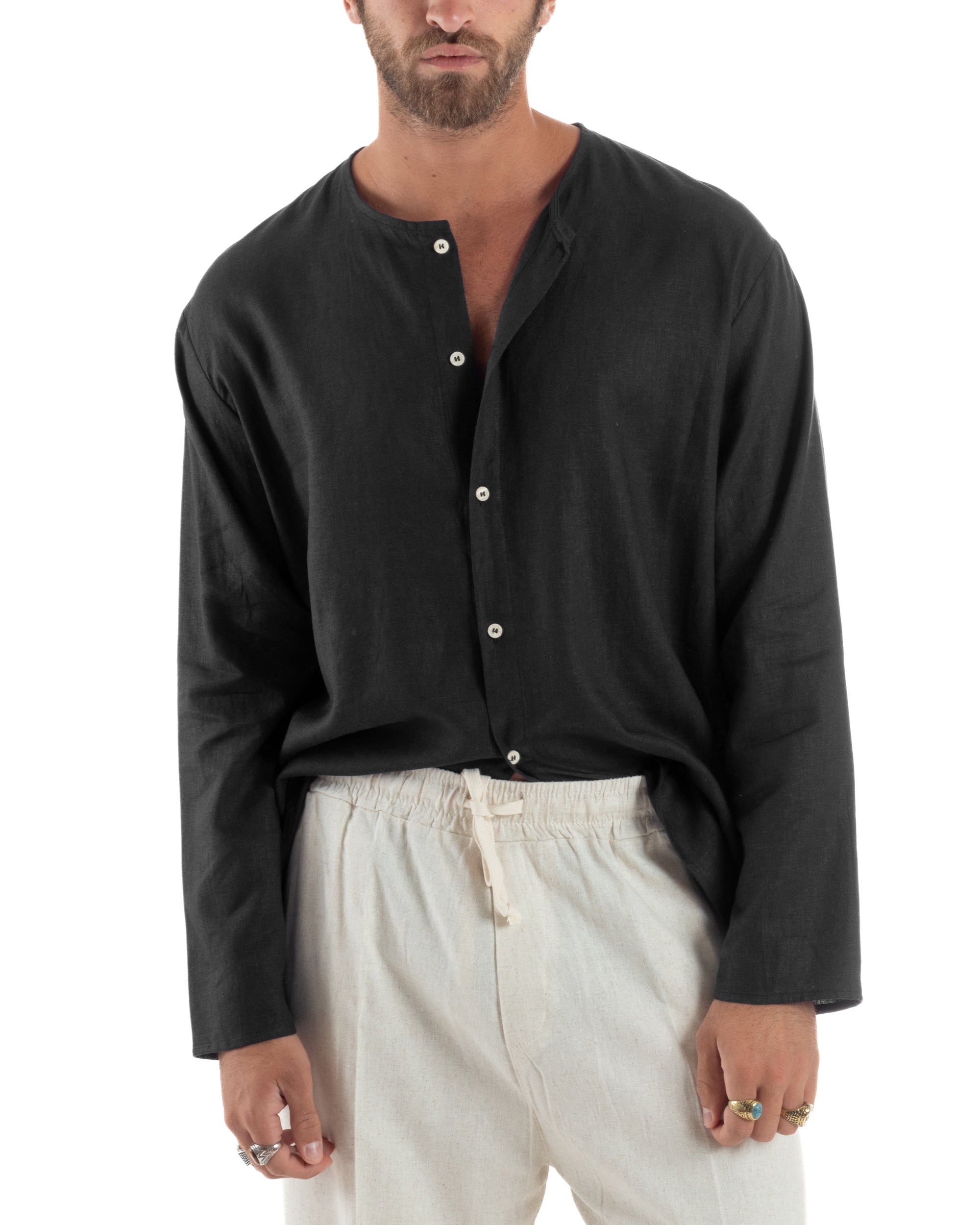 Camicia Lino Casacca Relaxed Fit C2972A