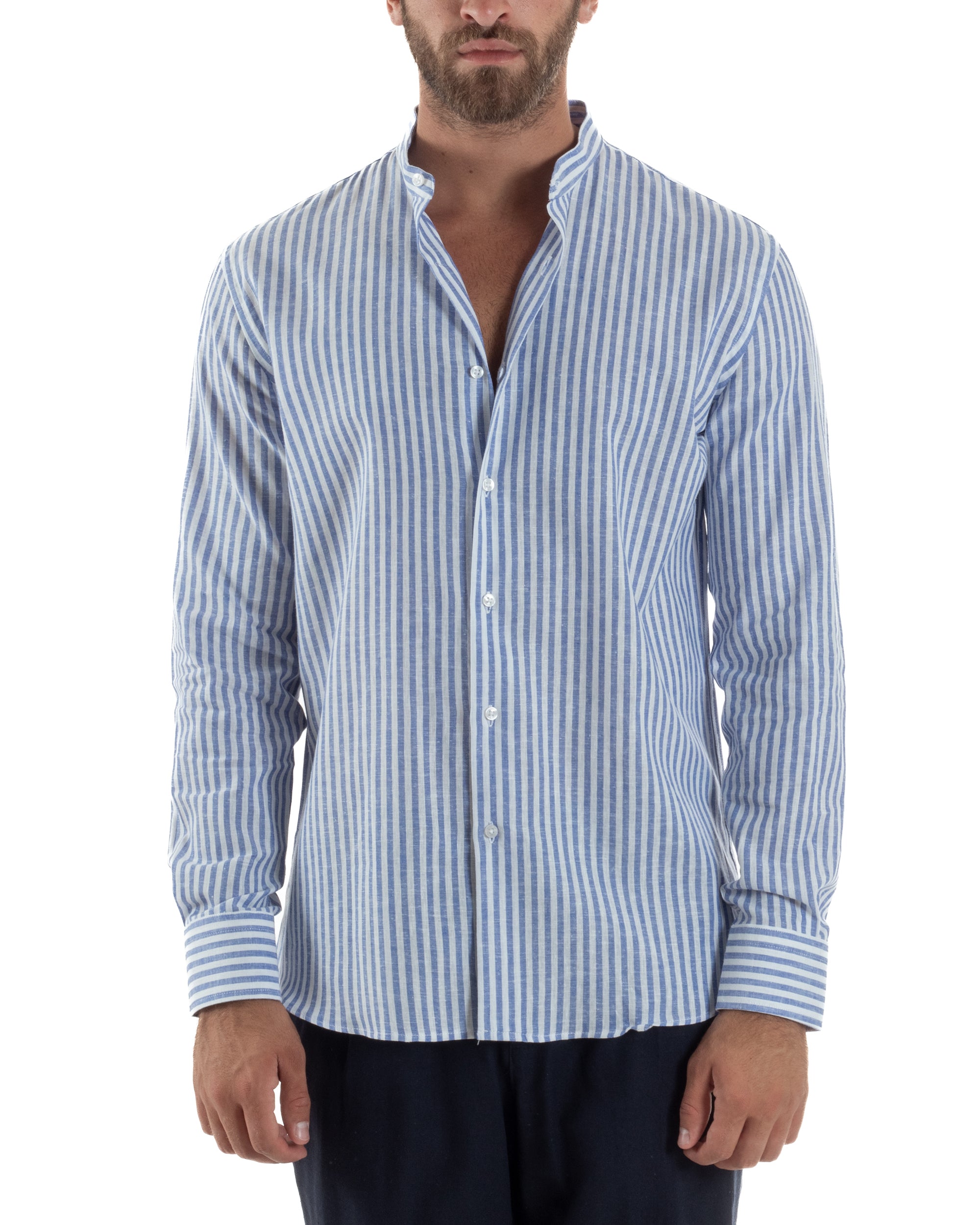 Camicia Lino Riga Sottile Coreana C3021A