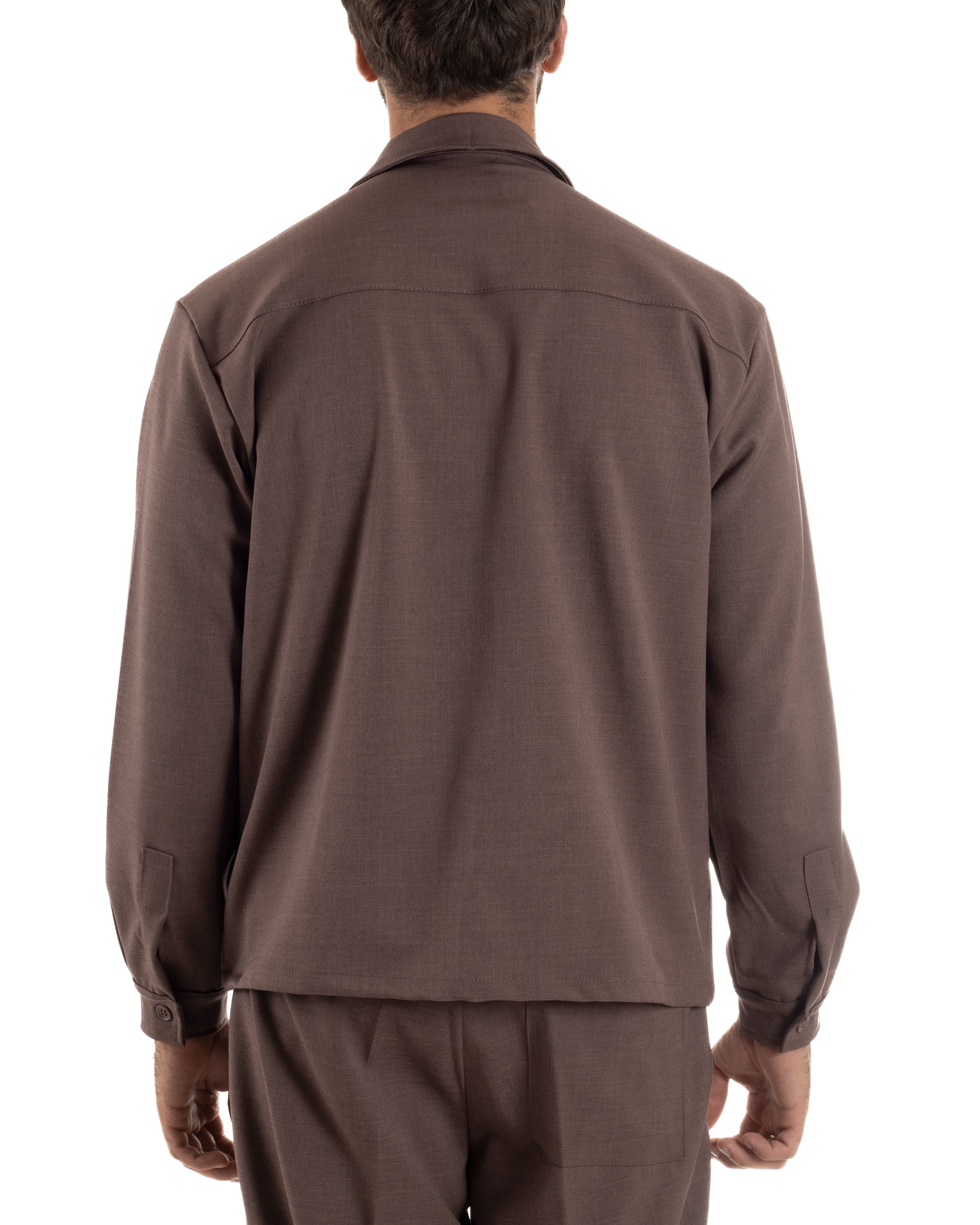 Camicia Uomo Viscosa Cropped Boxy Tasconi Marrone C3064A