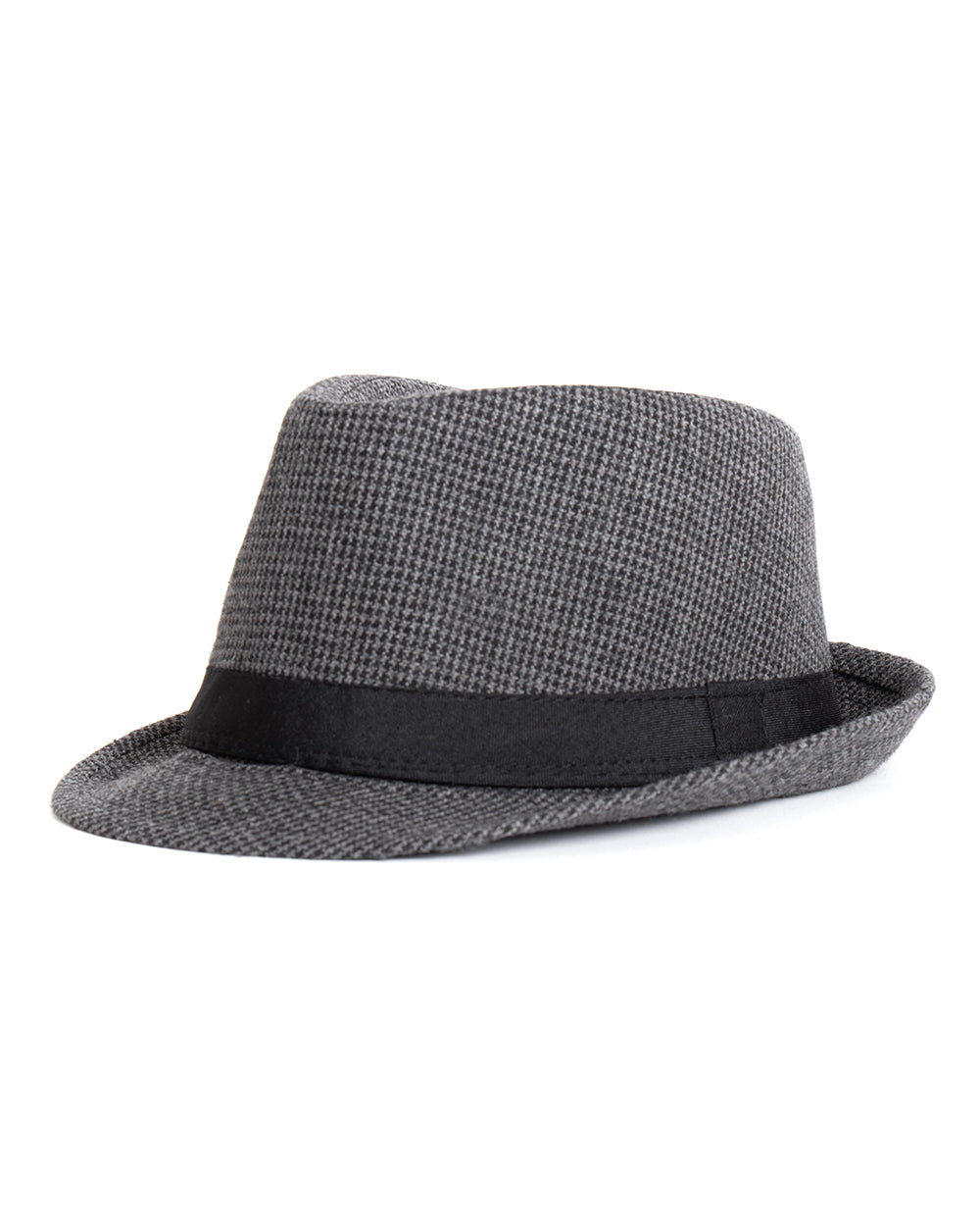 Men's Hat Gray Pied de Poule Rigid Unisex Hat Micro Pattern GIOSAL-CAP1004A
