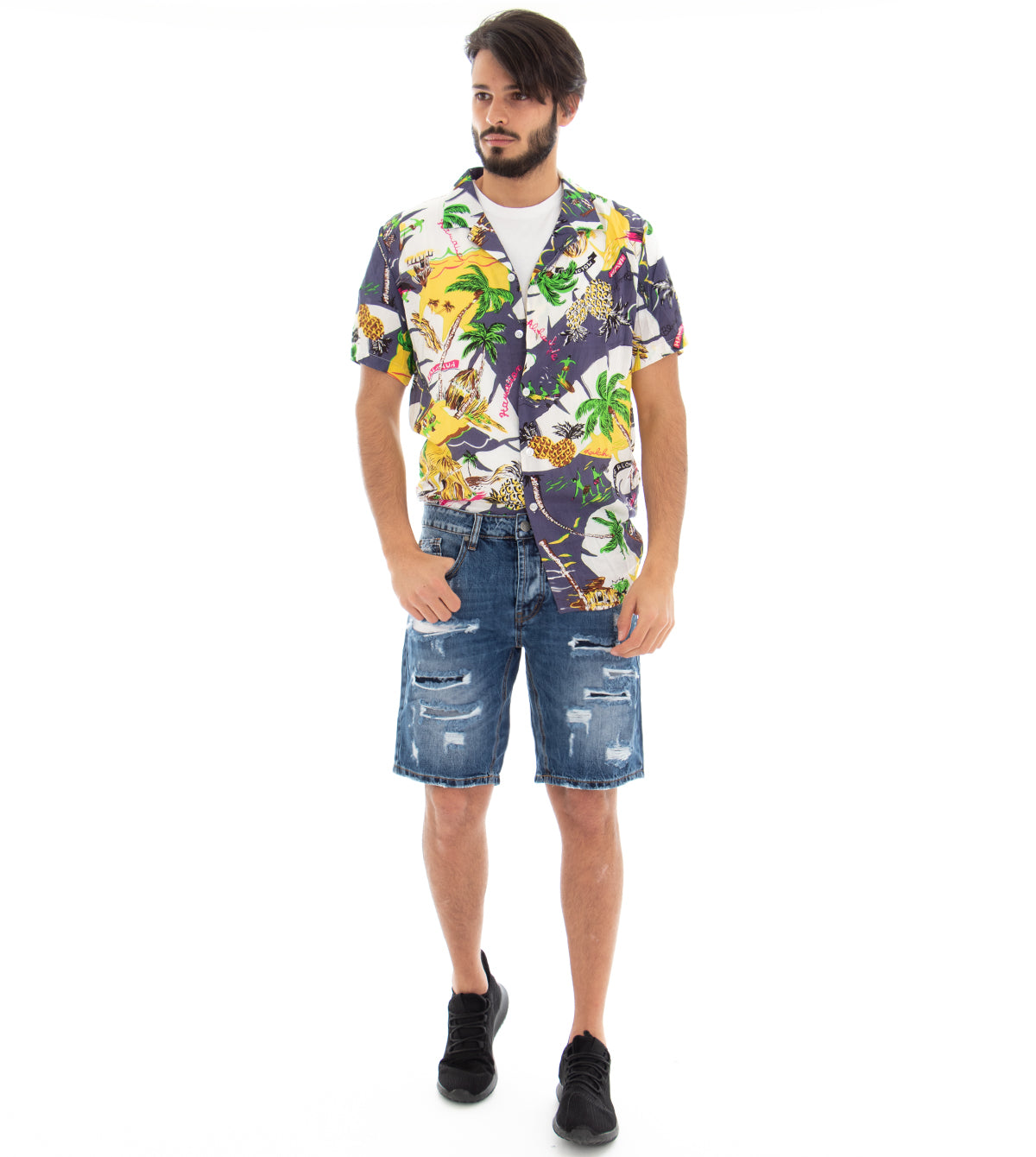 Men's Short Sleeve Shirt Floral Tropic Casual Collar GIOSAL-CC1064A