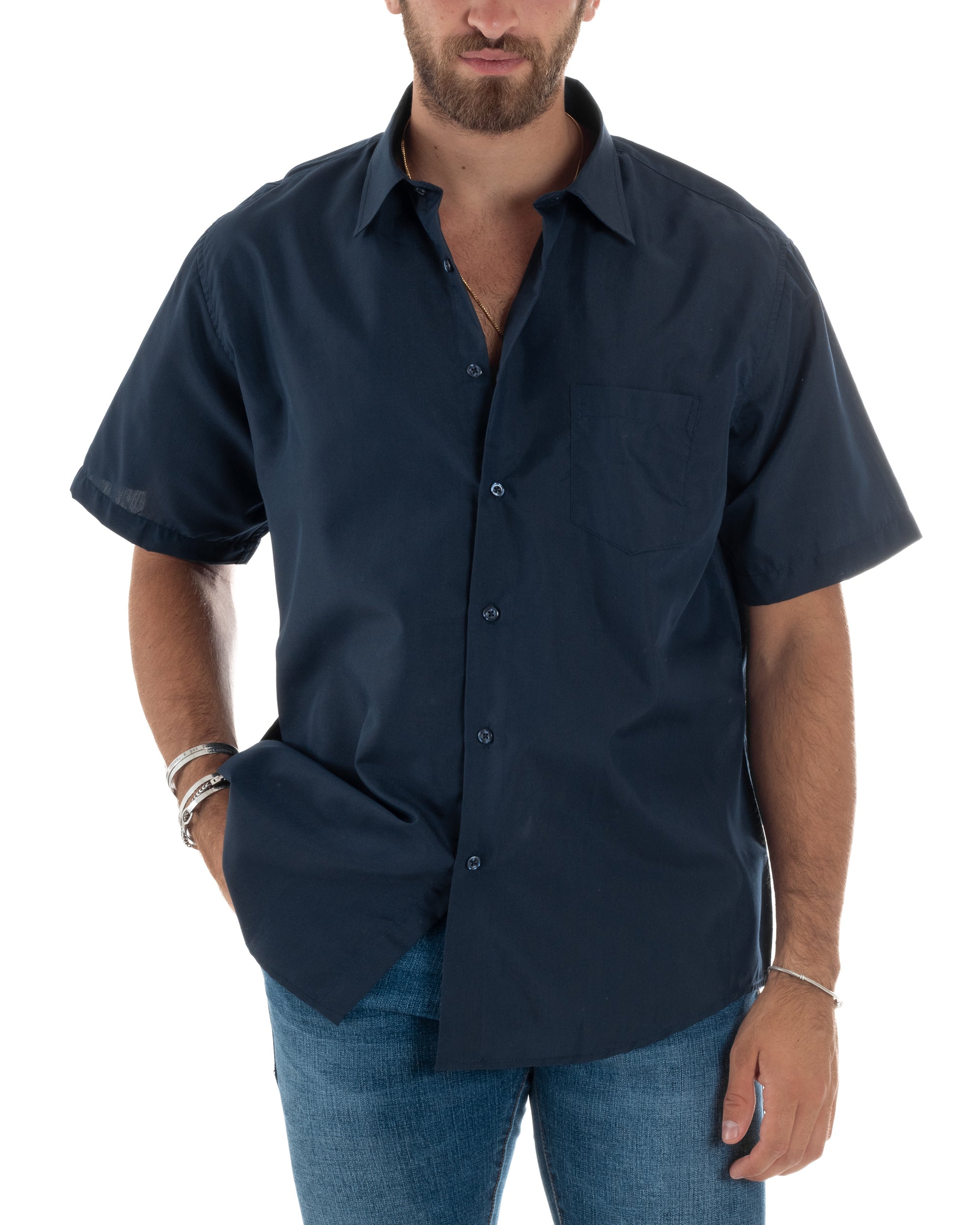 Camicia Maniche Corte Cotone Basic Regular Fit CC1222A