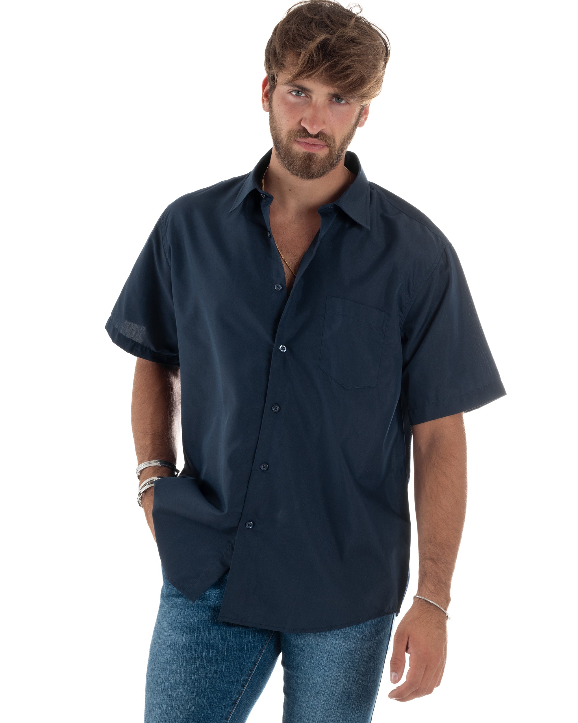 Camicia Maniche Corte Cotone Basic Regular Fit CC1222A