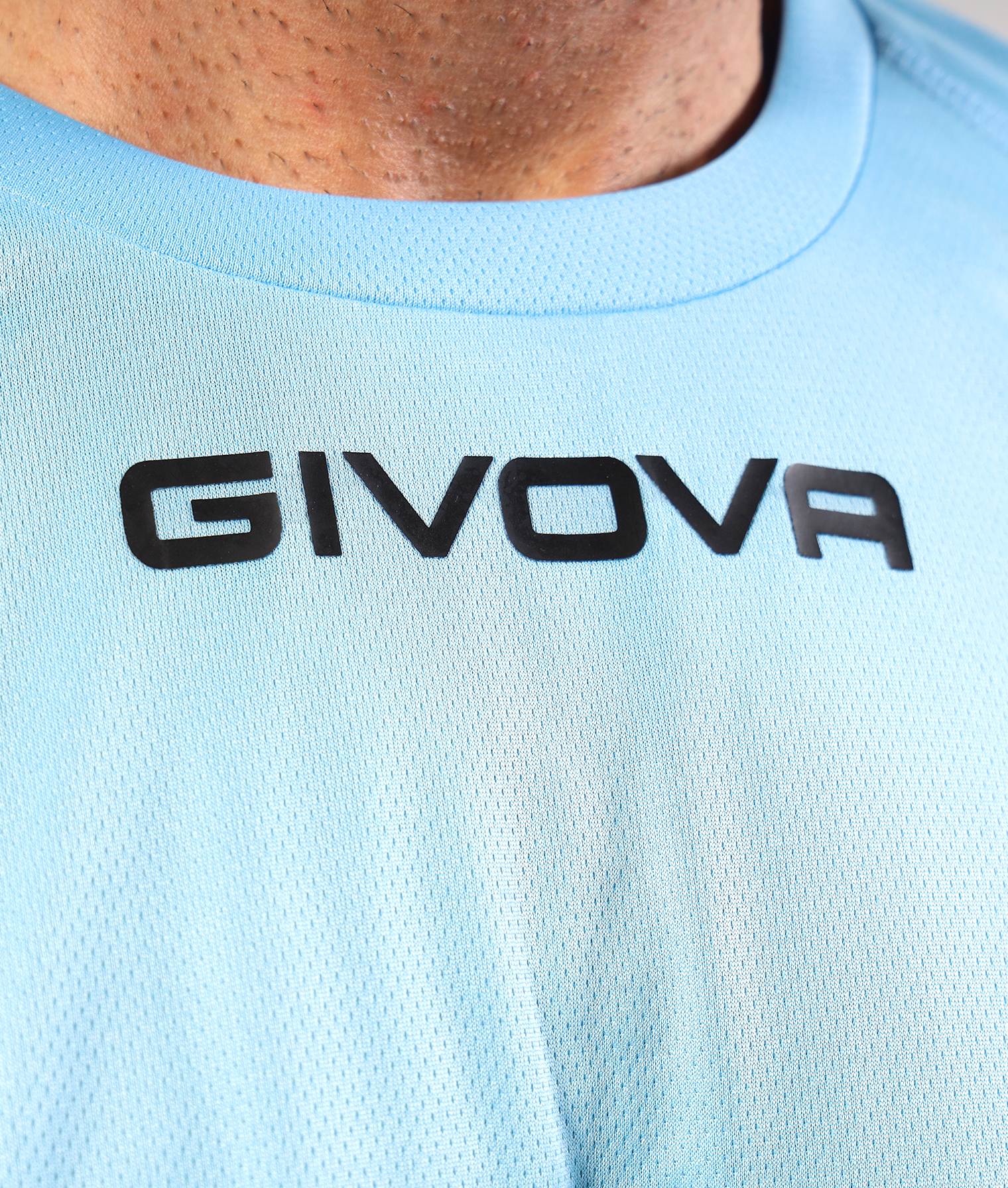 T-shirt GIVOVA ONE MICROFORATA CELESTE Mesh Unisex Maglia Sportiva Comoda Tinta Unita GIOSAL