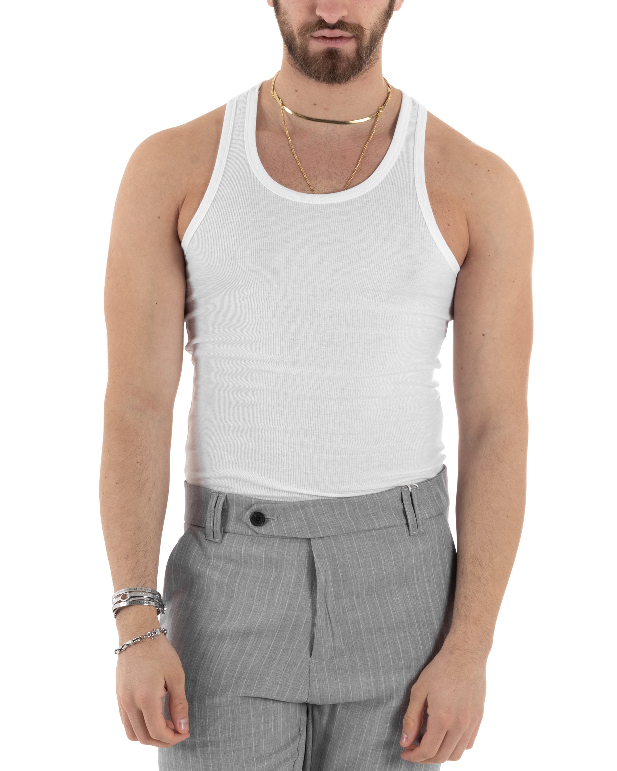 Men's Tank Top Basic T-Shirt Solid Color Casual Black GIOSAL-CN1074A
