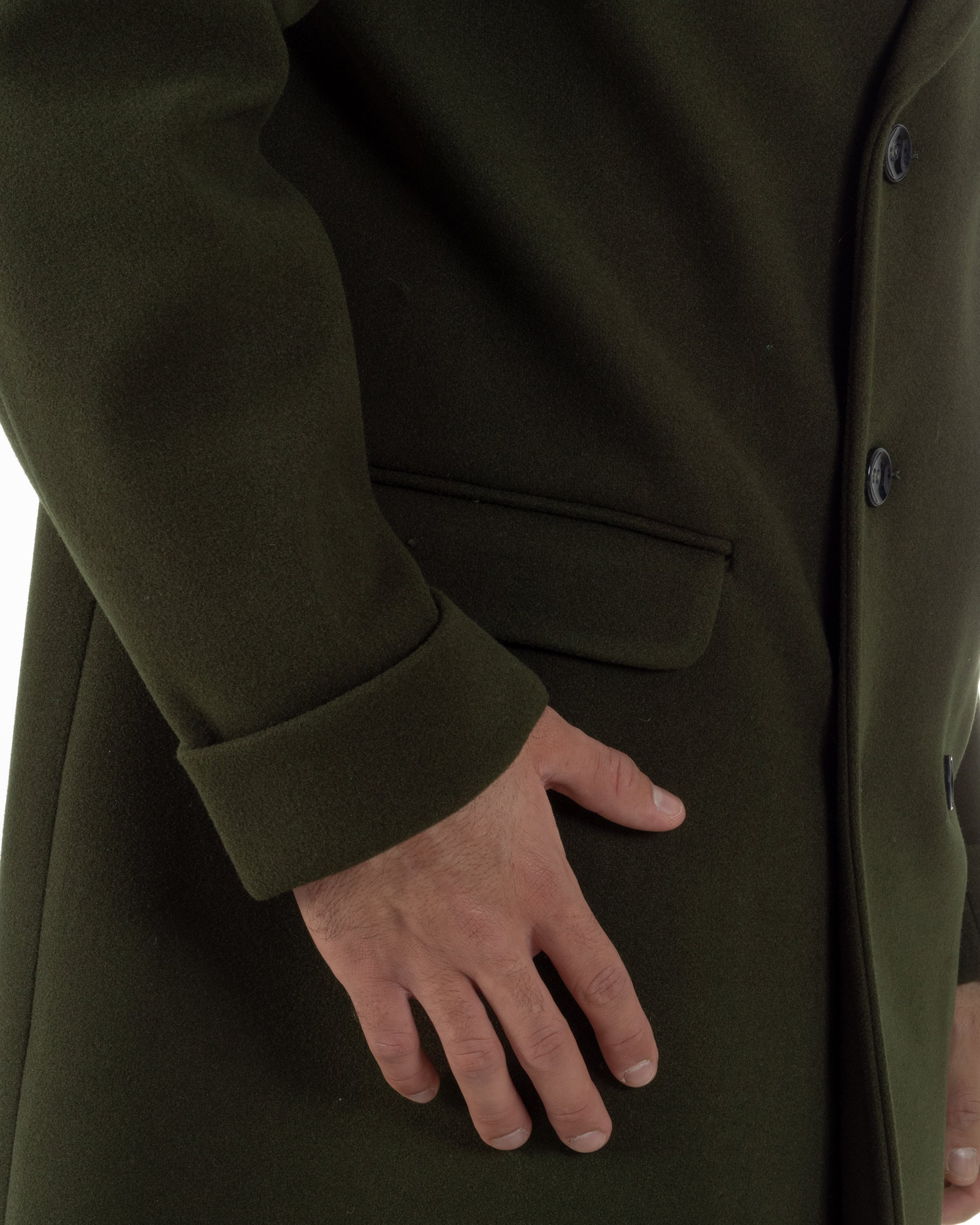 Cappotto Doppiopetto Uomo Oversize Giaccone Lungo Revers Ampi Verde CO1095A