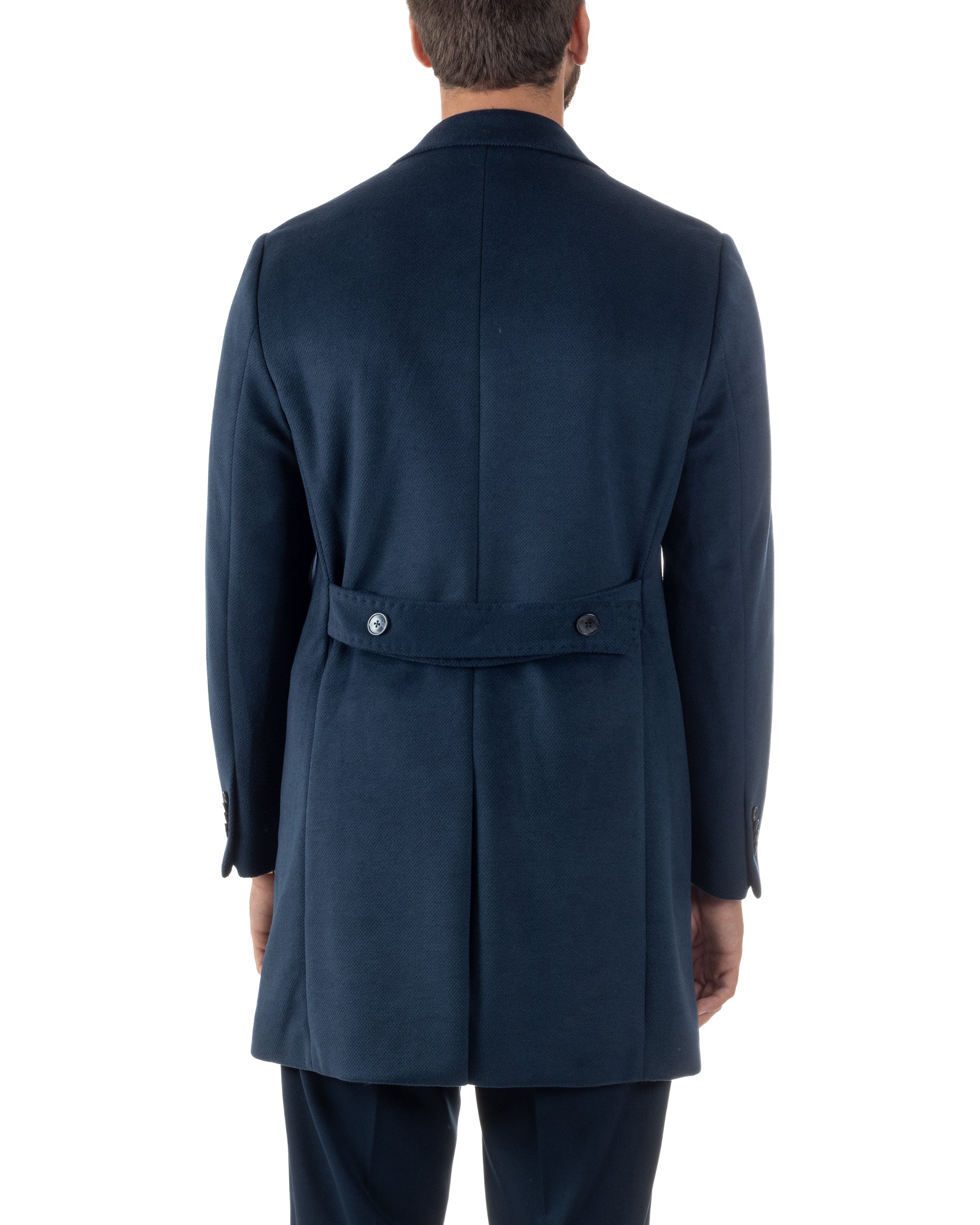Cappotto Uomo Monopetto Classico Martingala Blu CO1102A